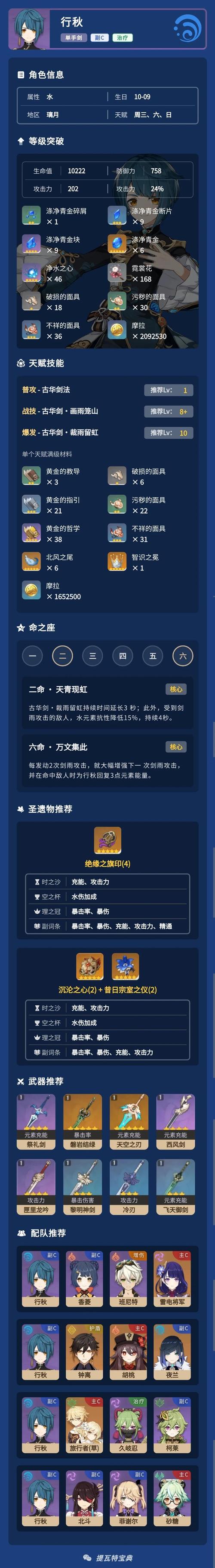原神行秋武器选择全攻略,打造最强挂水副C