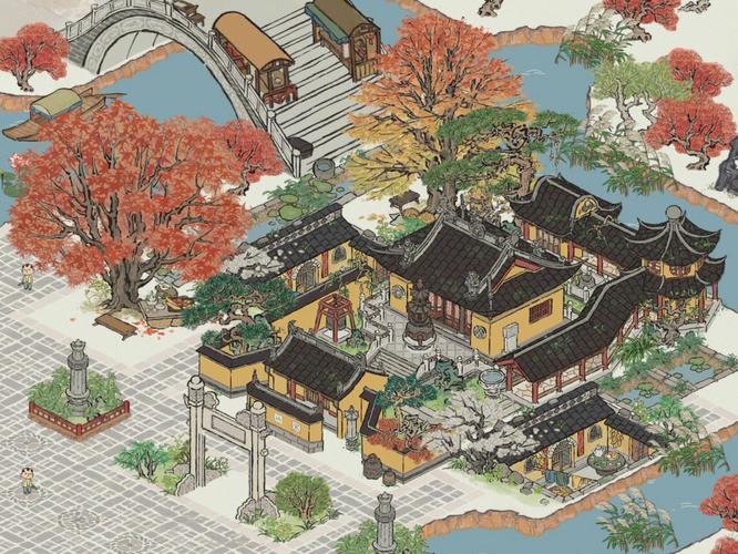 江南百景图手游深度揭秘,桃花村佛堂探秘之旅,终极位置等你来寻!