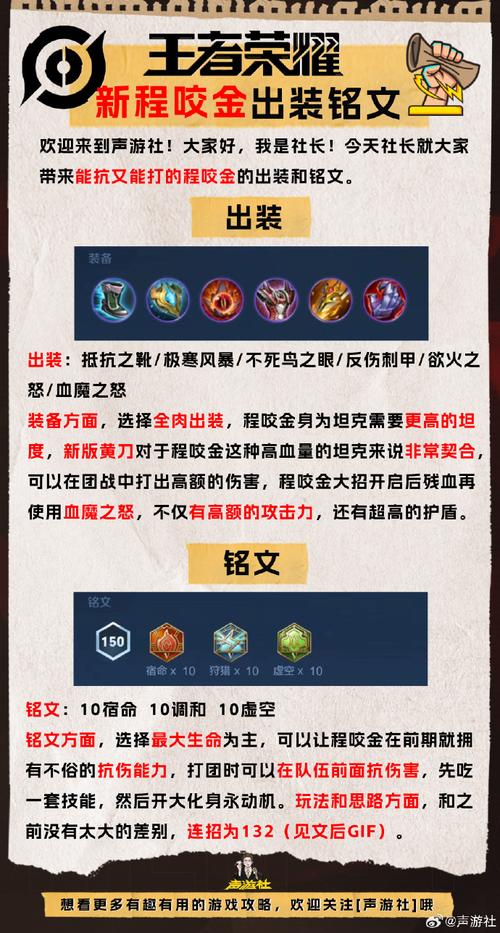 王者荣耀程咬金装备攻略,打造无敌坦克战士的秘诀