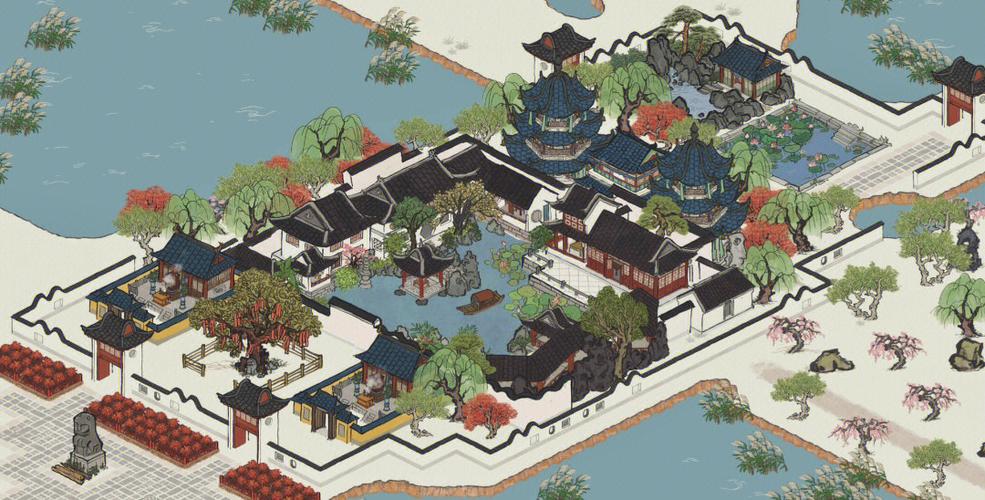 江南百景图仙鹤铜像布局攻略,打造梦幻古风园林的秘诀