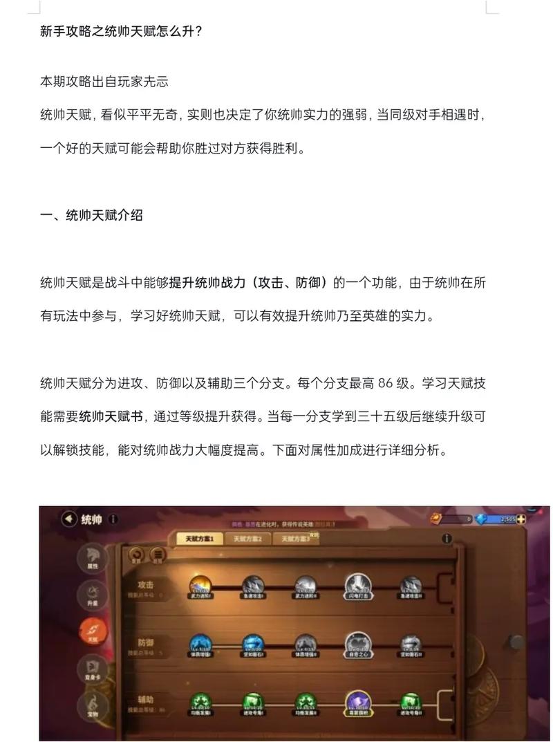 万国觉醒凯撒天赋加点全攻略,打造无敌野战统帅