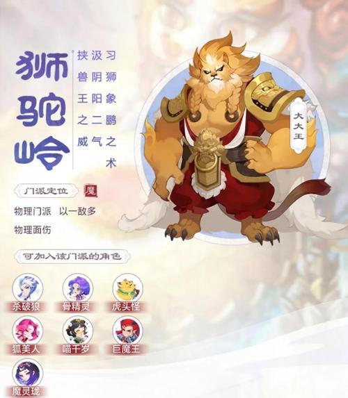 梦幻西游手游，狮驼岭门派搭配攻略与趣味玩法揭秘