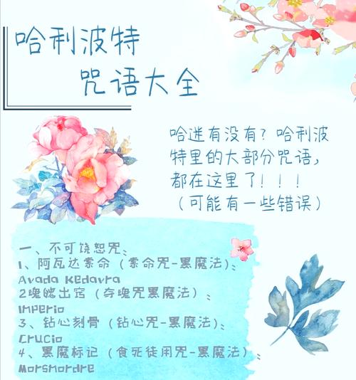 哈利波特,魔法觉醒标准咒语全解析及趣味玩法揭秘