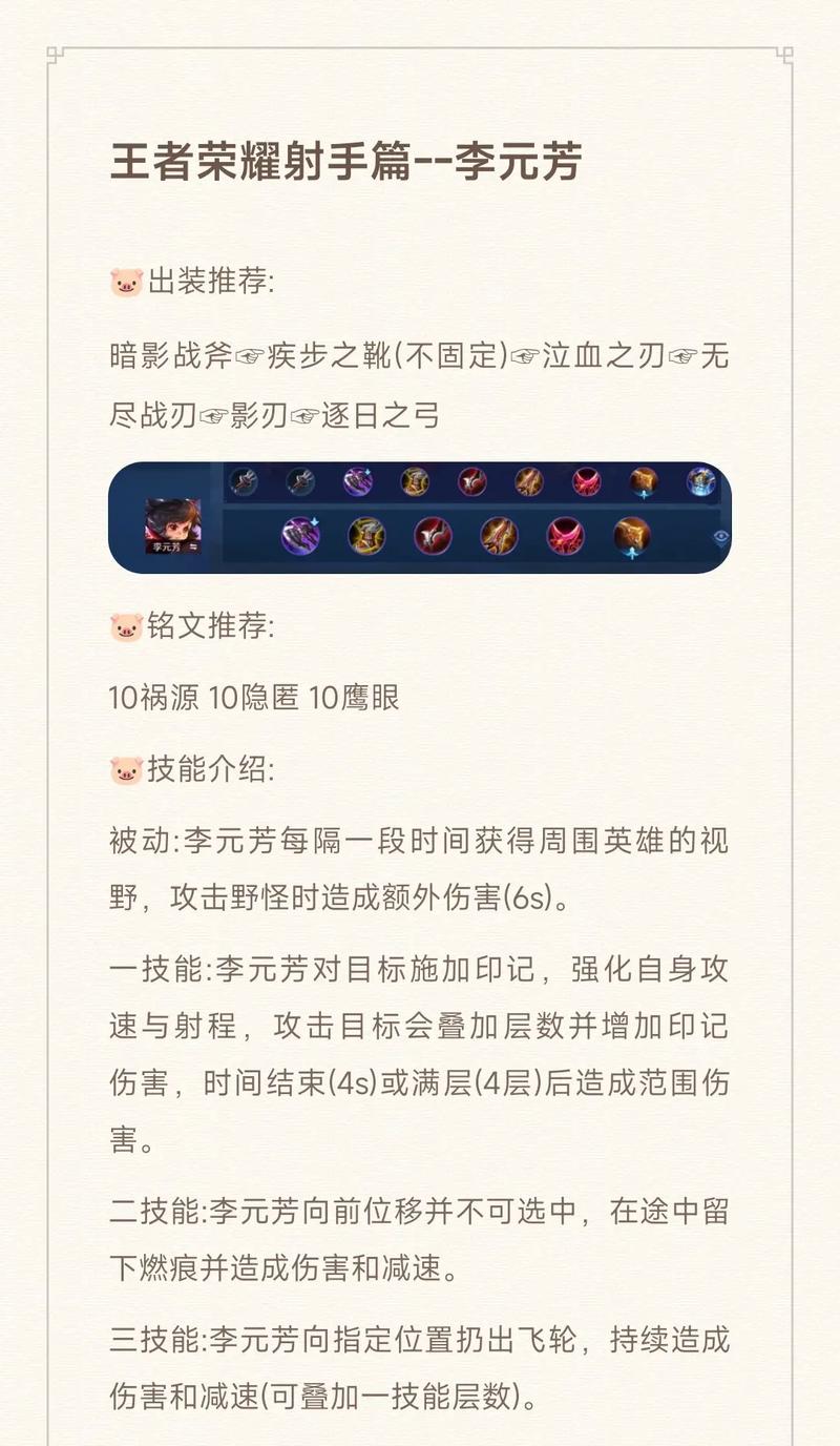 王者荣耀李元芳出装攻略,元芳独特视角深度剖析最佳出装搭配与趣味玩法