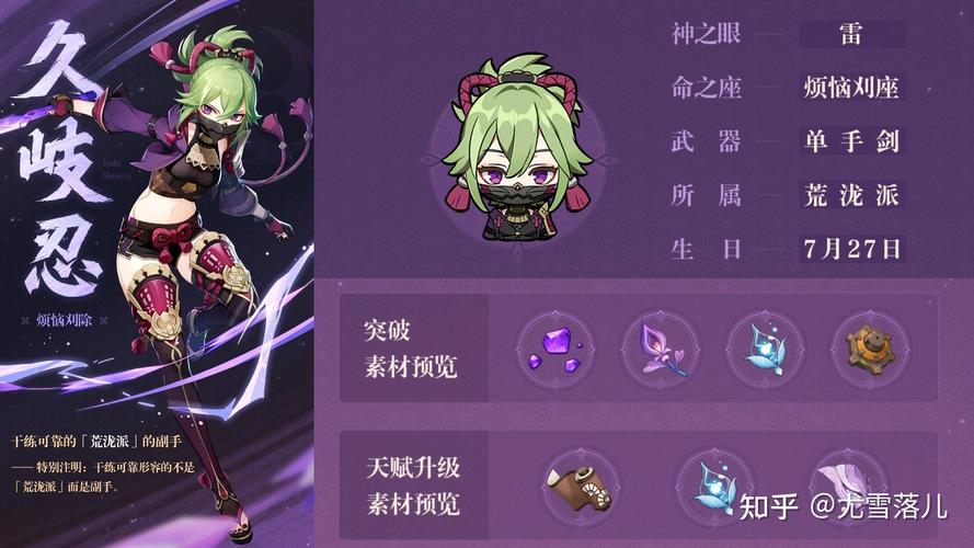 原神久岐忍突破材料全解析及趣味玩法揭秘