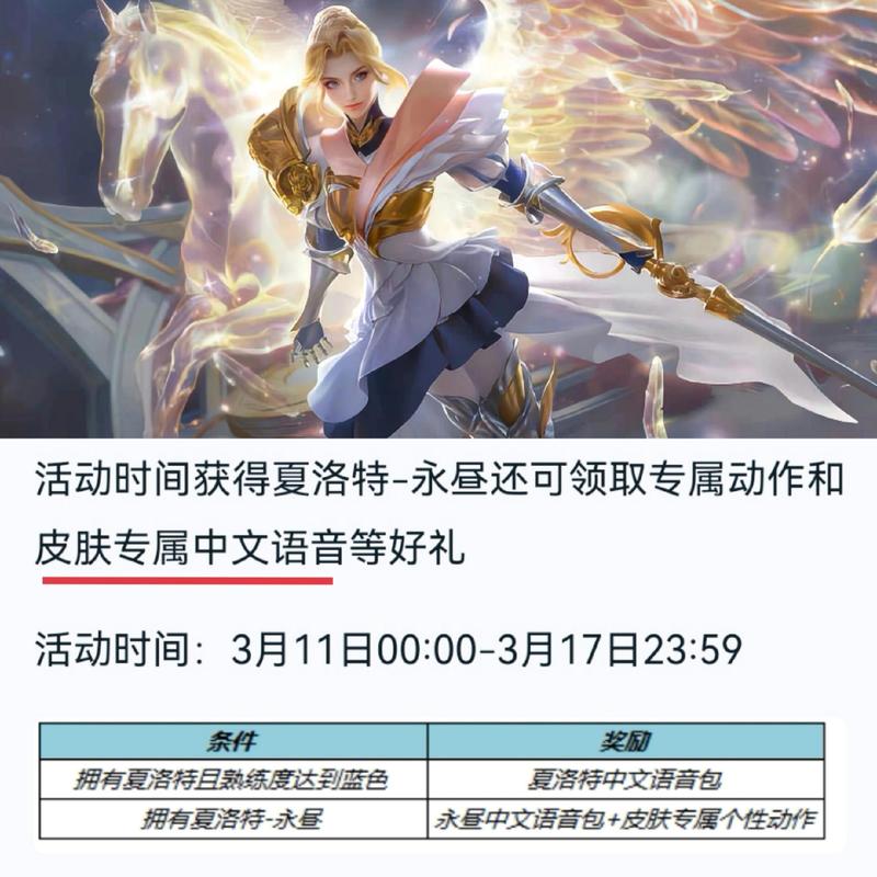 王者荣耀夏洛特中文语音包获取攻略及趣味玩法介绍