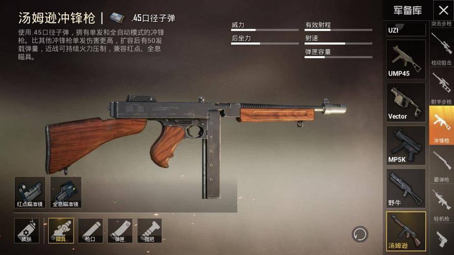 和平精英汤姆逊冲锋枪全面图鉴及性能深度剖析，解锁近战王者之路